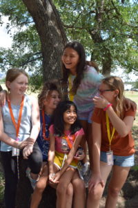 Group of female Austin Sunshine campers laughing