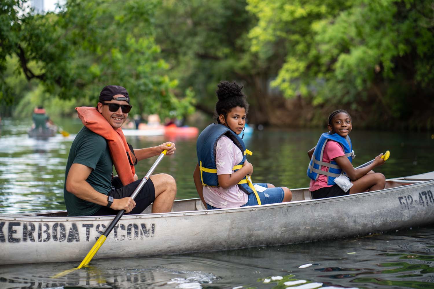 Canotaje en el lago Lady Bird